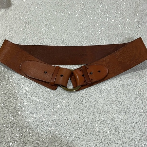Linea Pelle Accessories - Línea Pelle brown leather belt, gold buckle size L